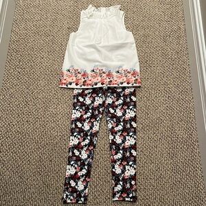 New Janie and Jack Size 7 Two Piece Set (Sleeveless Blouse & Leggings)